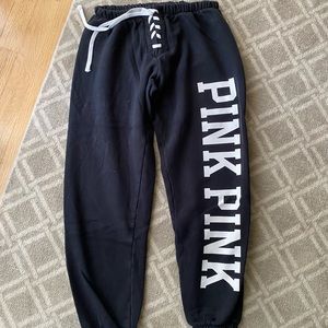 PINK Sweatpants with Lace Up Drawstring